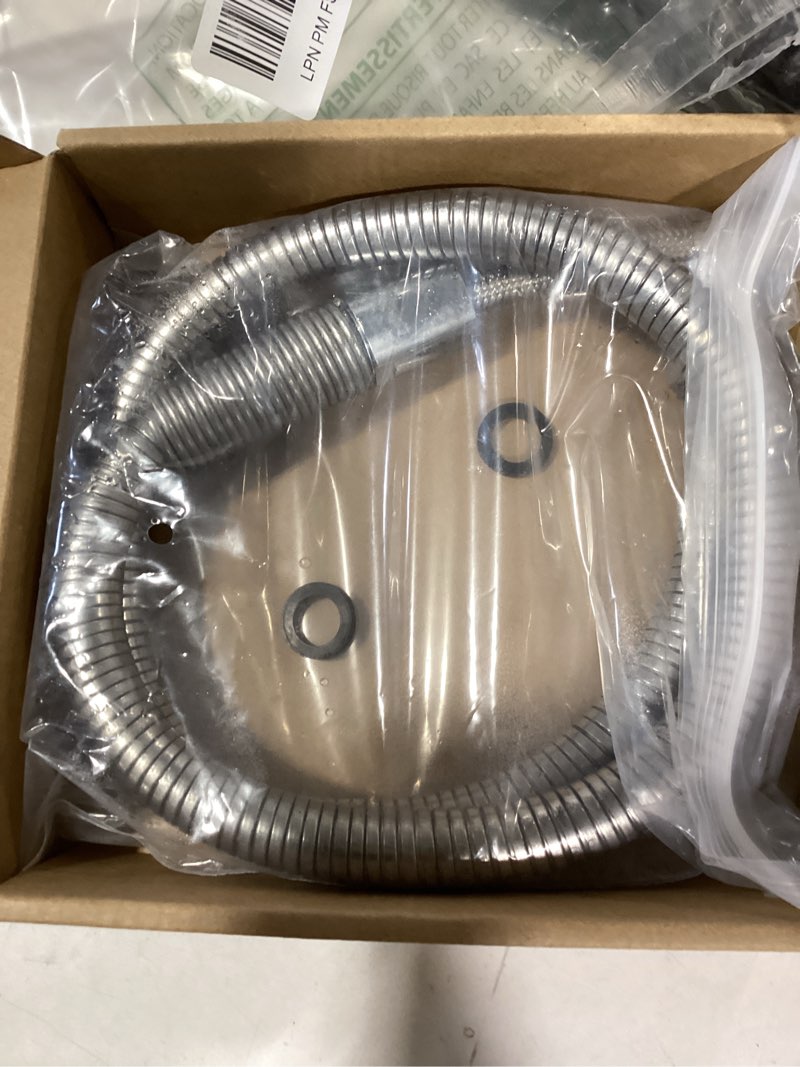 Condition photo showing New/Like New for 60 inch commercial pre rinse sprayer hose 1.42 gpm pre rinse faucet hose for kitchen sink faucet, flexible stainless commercial kitchen dish spray hose replacement kit