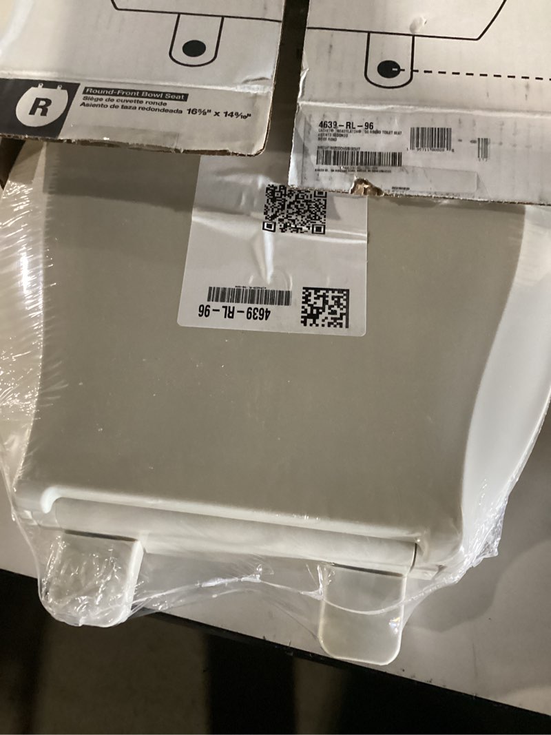Condition photo showing New/Like New for KOHLER 20111-96 Brevia, Slow Close Toilet Seat, Round Toilet Seat, Grip-Tight Bumpers Quick-Attach Hardware, Biscuit Biscuit Round Quiet-Close