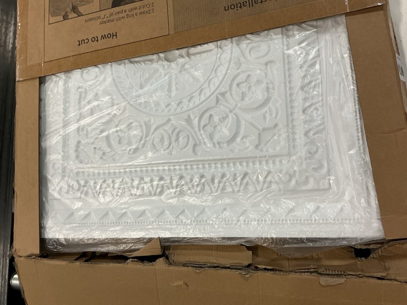 Condition photo showing Good Condition for art3d drop ceiling tiles, glue up ceiling tiles, 2'x2' plastic sheet in white (24-pack, 96 sq.ft) 24"x24" white 24