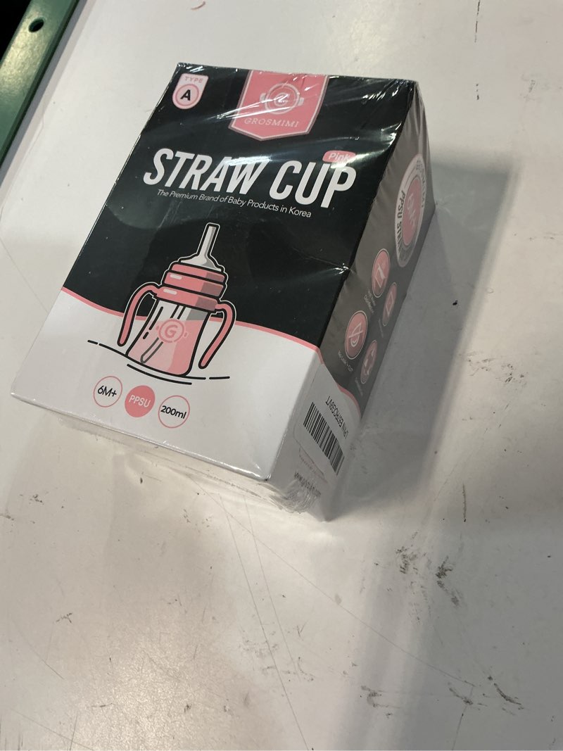 Condition photo showing New/Like New for grosmimi spill proof no spill magic sippy cup with straw with handle for baby and toddlers, customizable, ppsu, bpa free 6 oz (pink)