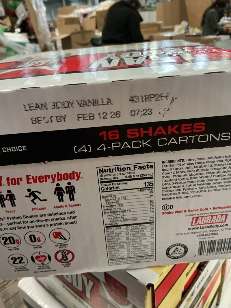 Condition photo showing Good Condition for Labrada Nutrition Lean Body RTD 20 g Vanilla 16 - 8.45 oz(best feb 12/2026