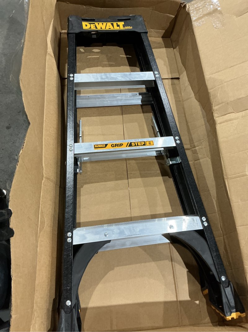 Condition photo showing Good Condition for dewalt 12-foot fiberglass step ladder, 300-pound load capacity, type ia, dxl3010-12 12 feet