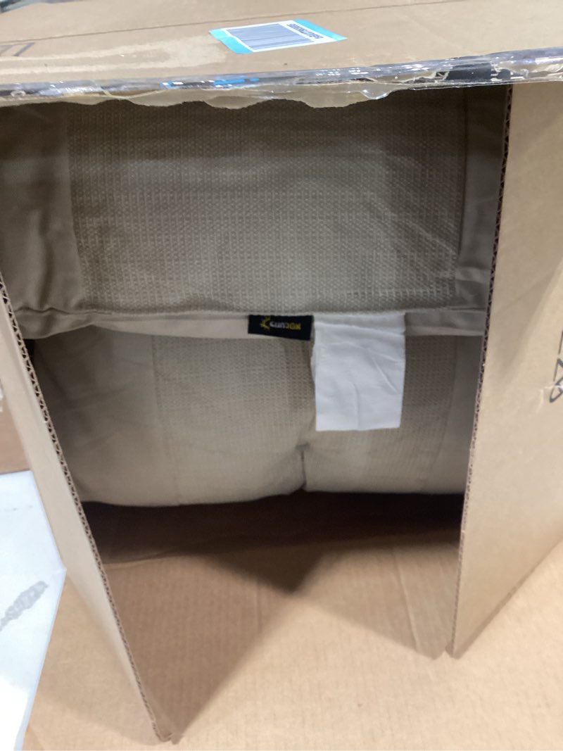 Condition photo showing Good Condition for sunrox lokgrip non slip tufted memory foam bench cushion, fadeshield water resistant durable thicken outdoor/indoor bench seat pads 48x16x4 inch, cream cream 48x16 inch (pack of 1)