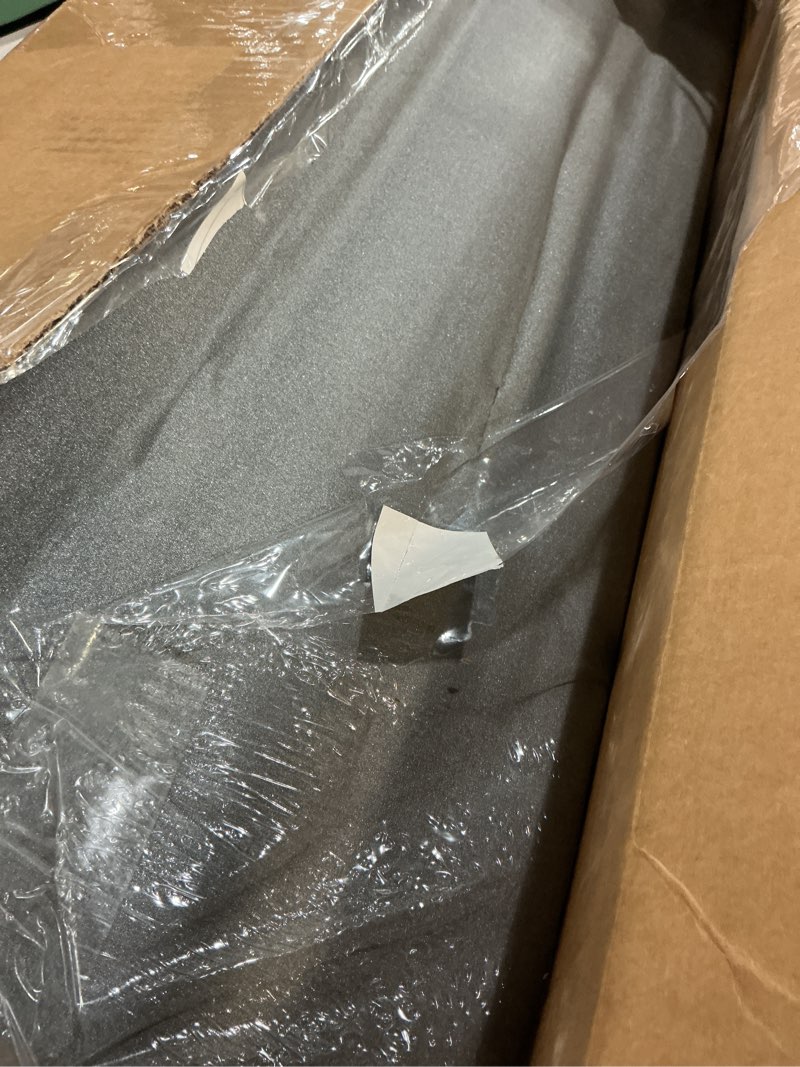 Condition photo showing As Is for ironing board full size 54x14, rainhol height adjustable iron board with thick padded cover and smart hanger, heavy duty foldable ironing table with silicone pad iron rest, gray gray 54"l x 14"w