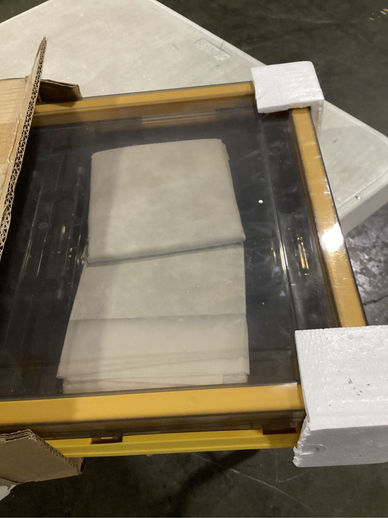 Condition photo showing As Is for pet nebulizer nest, cat & dog oxygen chamber, small pet oxygen inhalation box (gray, intermediate) yellow intermediate