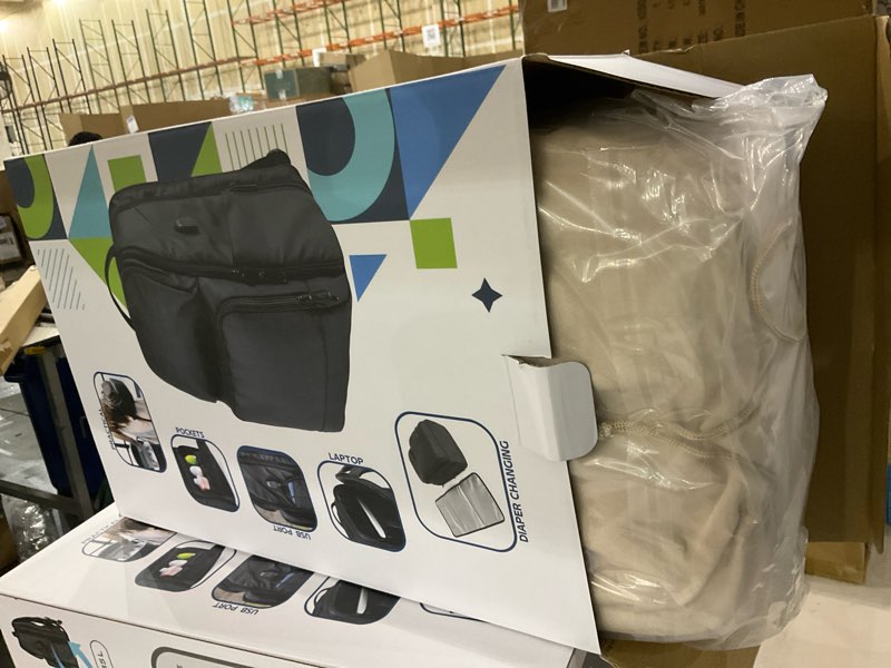 Condition photo showing New/Like New for Diaper Bag Backpack for Moms Dads – Baby Bag With USB Port, Changing Pad, Laptop Pocket – Expandable, Black