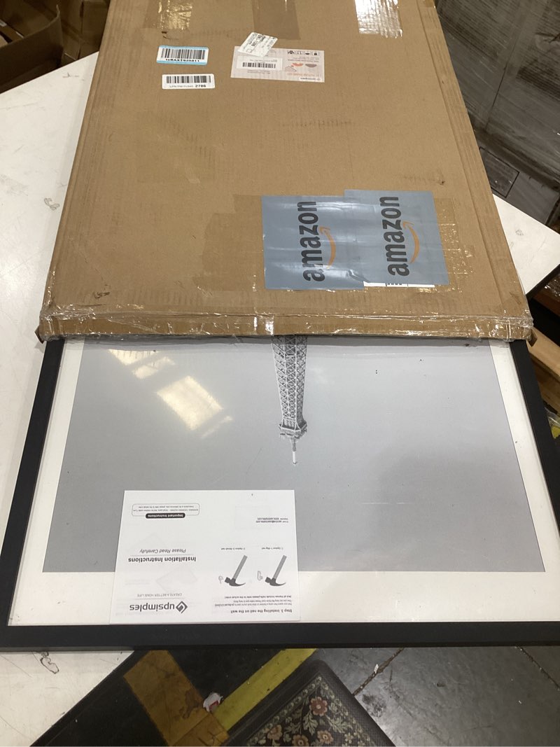 Condition photo showing As Is for upsimples 19.7x27.6 puzzle frame, display 18x24in with mat or 50x70cm without, wall hanging 1000 pieces puzzles frames, black, 1 pack black 19.7x27.6