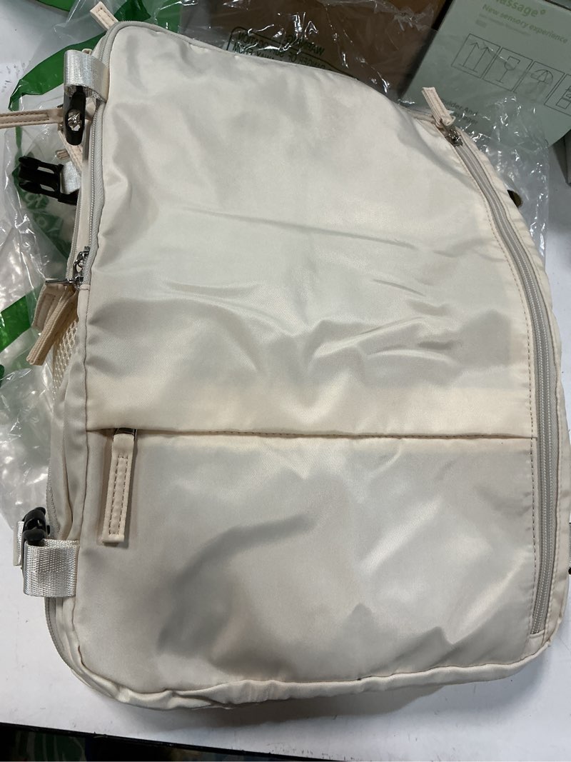 Condition photo showing Good Condition for beraliy travel backpack airline approved, carry on backpack, 16 laptop backpack, waterproof weekender bag, casual daypack, hiking backpack, beige beige large