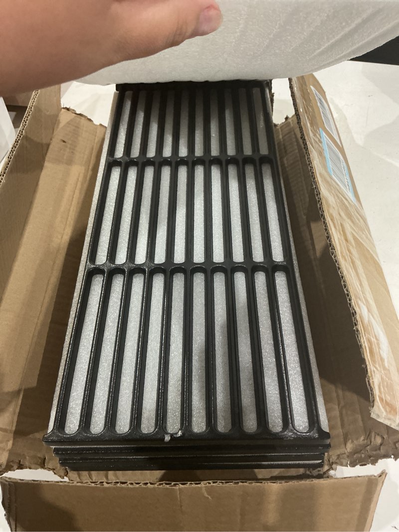 Condition photo showing New/Like New for 17 11/16" grill grate for char griller e5030 dual function 2-burner gas & charcoal grill, grill parts for char-griller e5030, 5030, replacement parts for chargriller 101756, 4-pack