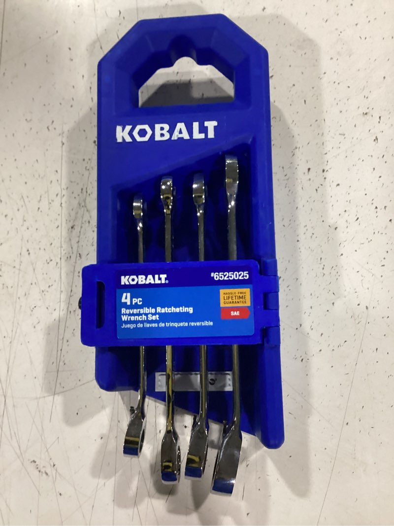 Condition photo showing New/Like New for kobalt 4pc reversible ratcheting wrench set