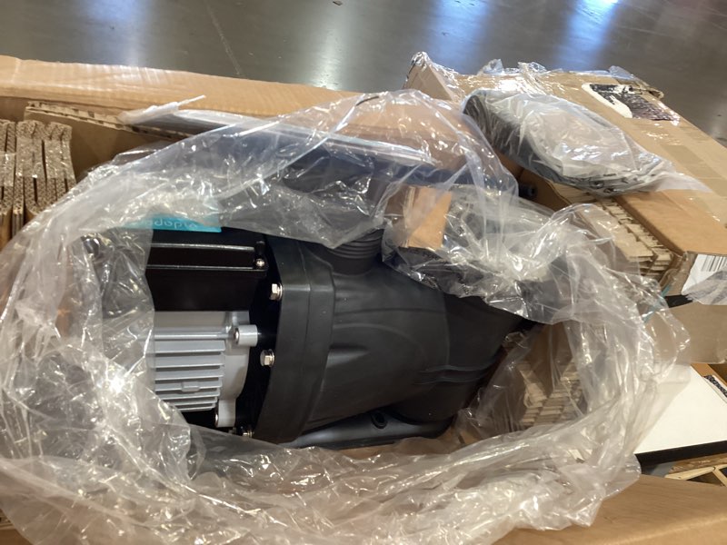 Condition photo showing As Is for 1hp in/above ground pool pump with timer, 5860gph high flow 115v powerful self primming swimming pool pumps with filter black