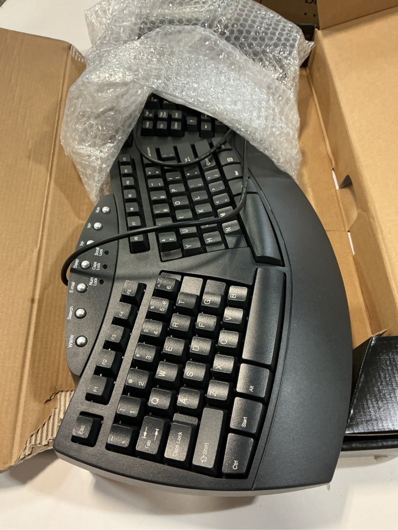 Condition photo showing Good Condition for perixx periboard-512b wired ergonomic keyboard - split keyboard, wrist rest, natural typing - wired usb connectivity - us english - black black wired