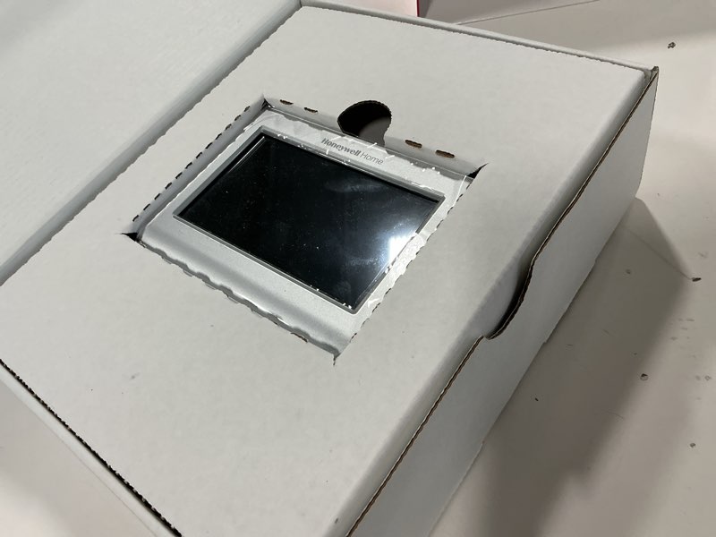 Condition photo showing As Is for Honeywell Home RTH9585WF Wi-Fi Smart Color Thermostat, 7 Day Programmable, Touch Screen, Energy Star, Alexa Ready, C-Wire Required, Not Compatible with Line Volt Heating Gray