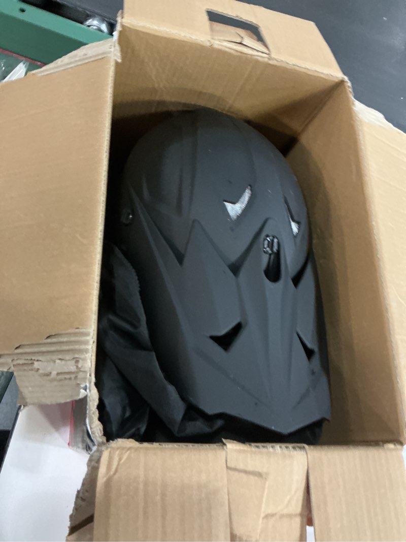 Condition photo showing Good Condition for Adult ATV Dirt Bike Helmet with Goggles Gloves & Mask Quick Release Buckle Adjustable Sun Visor Motorcycle Adult Helmet Off-Road Motocross Downhill Moped MX for Unisex-Adult Matte Black Medium