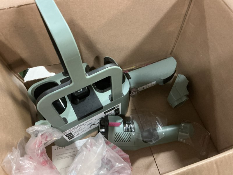 Condition photo showing As Is for (incomplete,missing pcs)shark stainforce cordless portable spot, stain, & odor remover system with stainforce dual-formula refill cartridge, 16.9oz for carpets, area rugs, upholstery, stairs, with storage caddy
