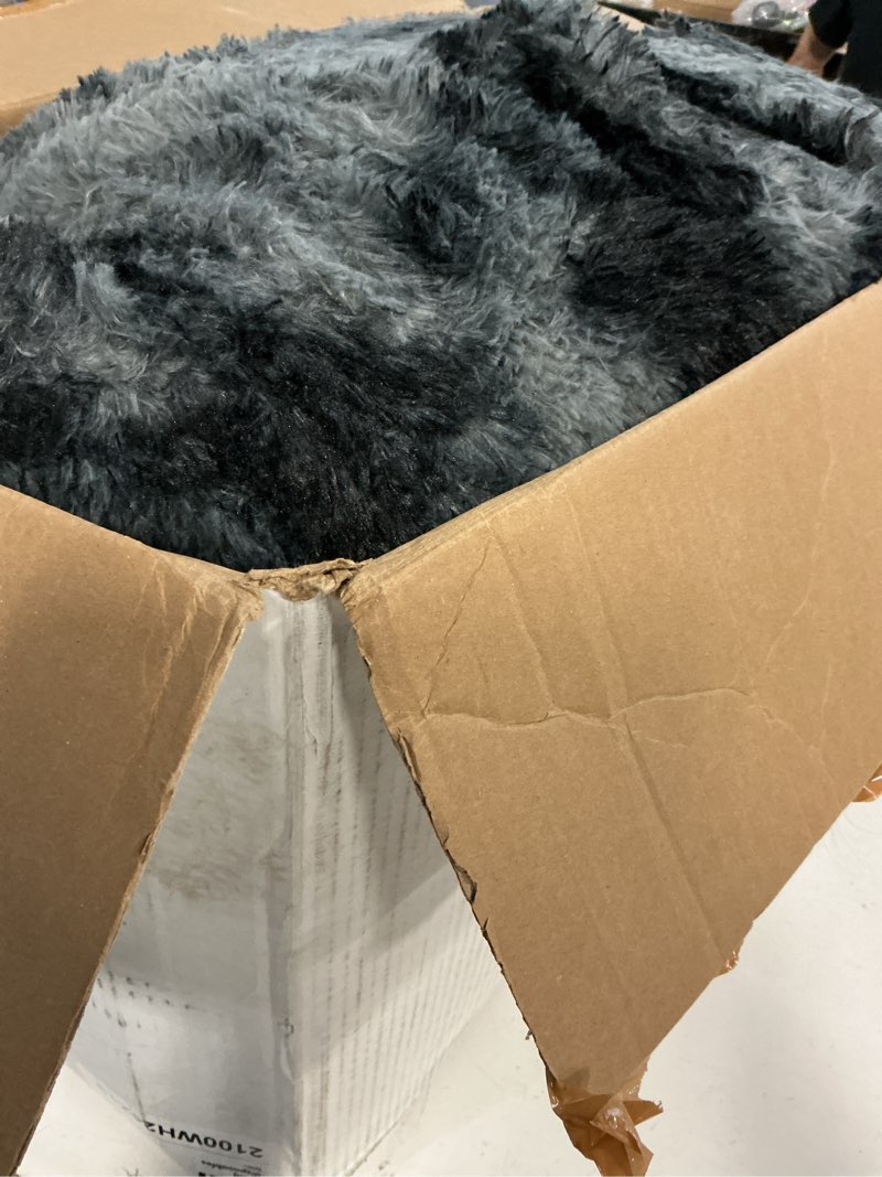 Condition photo showing Good Condition for 9x12 Ft Extra Large Shag Rugs for Living Room, Tie Dyed Ultra Soft Fluffy Furry Area Rugs for Bedroom Indoor Floor, Aesthetic Carpet for Kids Home Decor (Dark Grey) Dark Grey 9' x 12' (Rectangular)