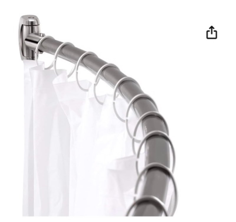 Curved Shower Curtain Rod For Bathroom 38-72 Inches, Adjustable Length, Curved Shower Rod, 0.9MM thickness, Round Shower Curtain Rods, Rotate Bracket For Large Shower Space, Need Drilling, Matte Black