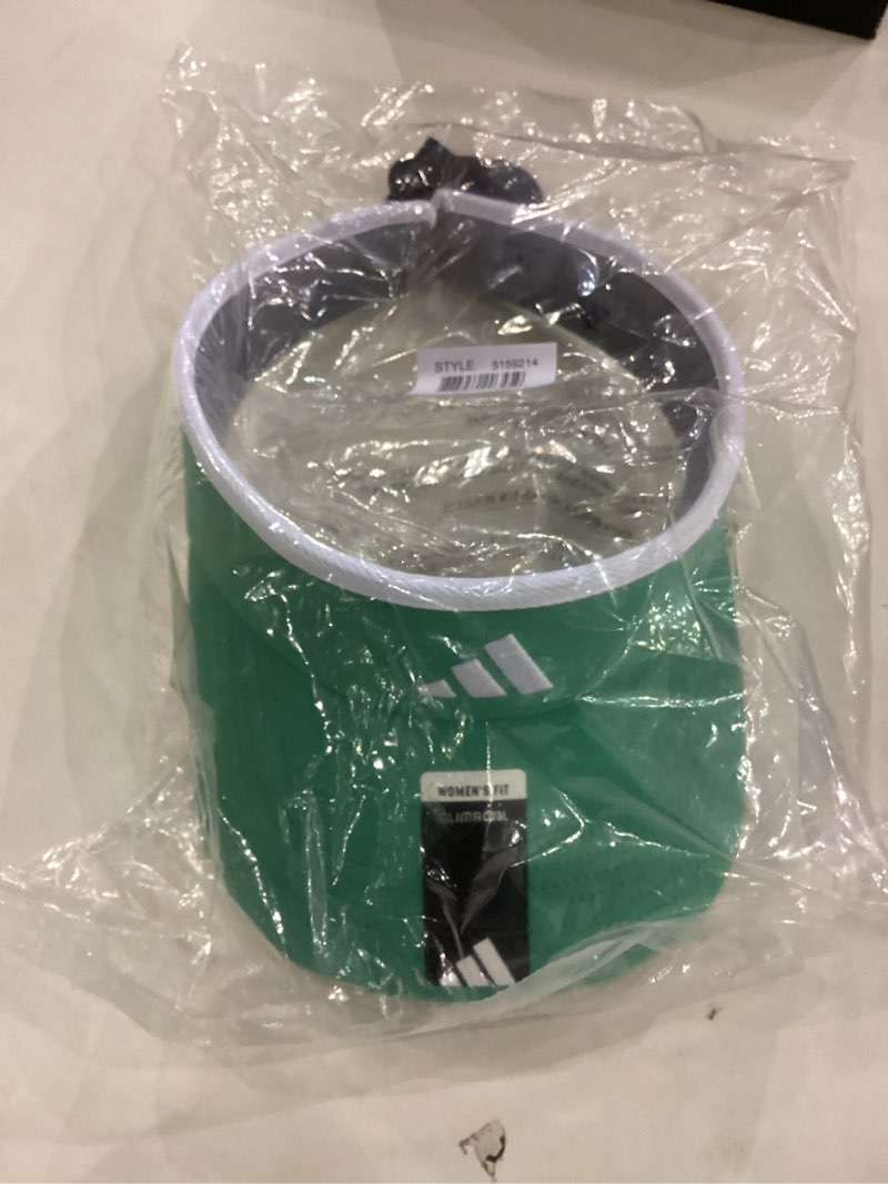 Condition photo showing New/Like New for Adidas Women's Visor – Match Athletic Clip-On Sun Hat for Sport & Training Large-X-Large Semi Court Green/White