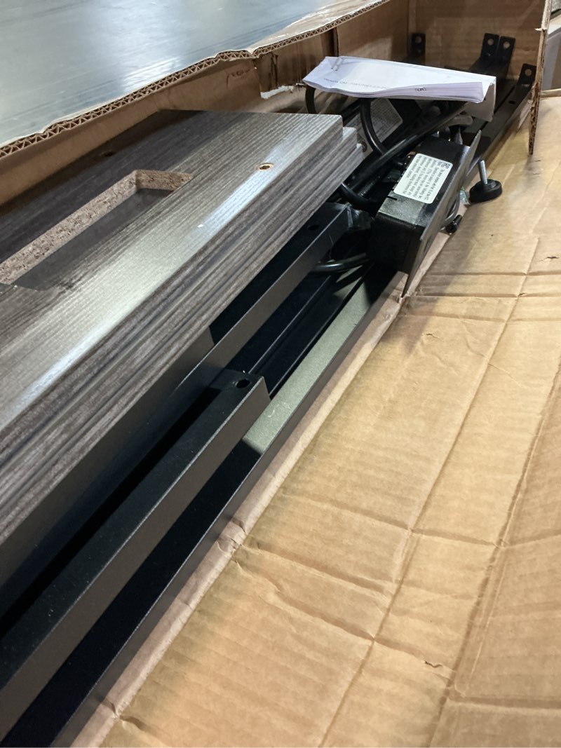 Condition photo showing As Is for superjare 110.2 inch sofa table with 2 power outlets and usb-c port, 5.9 inch narrow console table with storage, extra-long, for entryway hallway couch behind sofa, small spaces, grey charcoal gray 5.9"d x 110.2"w x 29.7"h
