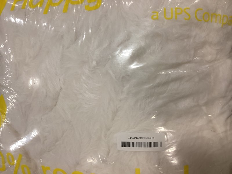 Condition photo showing Good Condition for luxury double-sided 3d bubble faux fur throw blanket – ultra plush & fluffy cream white cozy blanket for couch, sofa & bed | soft gift for women, birthday, housewarming, 60" x 80" a-cream white (double-sided faux fur bubble) twin (60" x 80")