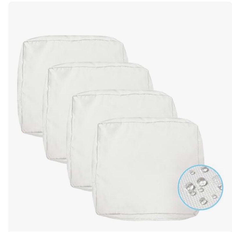 VAKADO Outdoor Patio Furniture Chair Cushion Replacement Covers Set of 4 Waterproof White Decorative