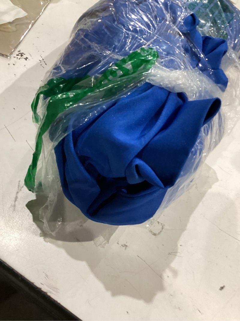 Condition photo showing As Is for blue umbrella fabric