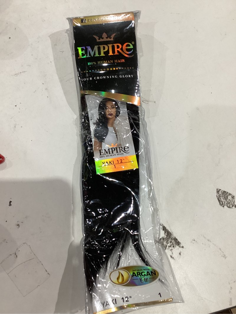 Condition photo showing New/Like New for Sensationnel Empire yaki human hair - Tangle Free Weaving for Quick Weave and Sew in Styles for Faux Highlights and Fauxmiddlepart Leave Out - 1 Pack (12 inch, 1 JETBLACK) 1 JETBLACK 12 Inch