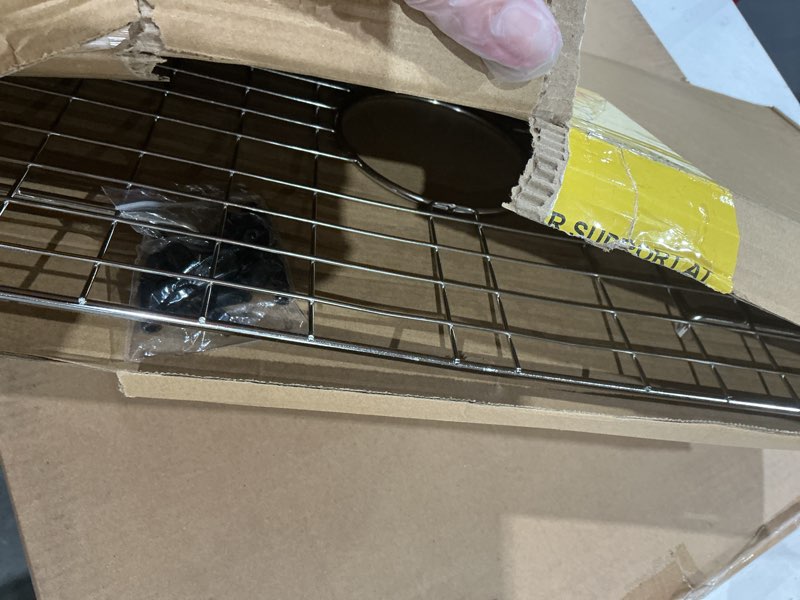 Condition photo showing New/Like New for sink protector grid 26-1/16" x 14-1/16", centered drain with corner radius 3-1/2" for kitchen sink centered drain with corner radius, 304 stainless steel material 26-1/16" x 14-1/16" centered drain
