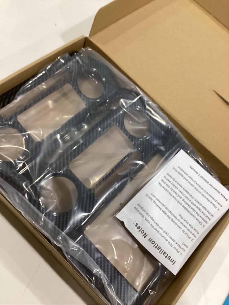 Condition photo showing New/Like New for Voodonala Center Console Navigation Panel Cover Interior Antiscrach Antidust Decal Panel Cover for Ford F150 2015-2020(Carbon Fiber Black Style)