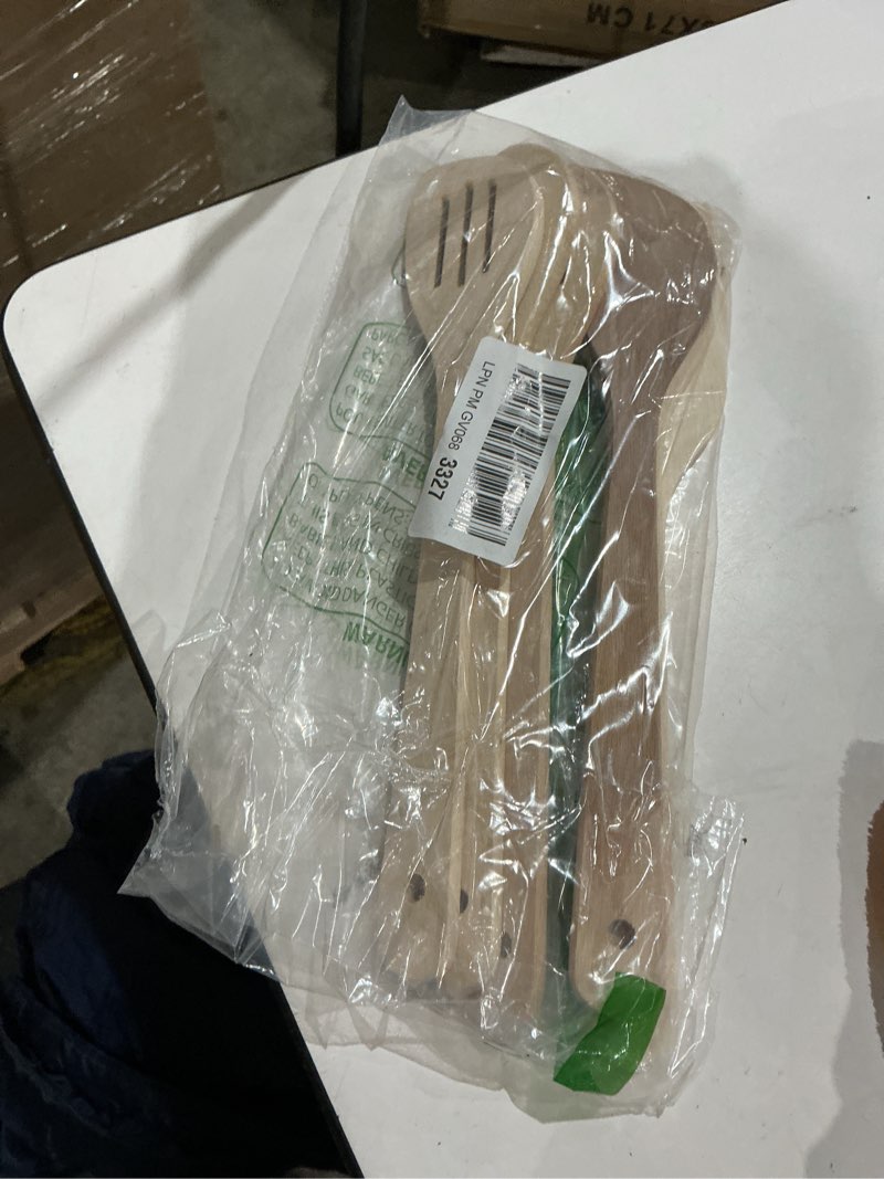 Condition photo showing Good Condition for ecosall healthy wooden spoons for cooking set of 6. safe and reliable cooking utensils for kitchen – 100% natural nonstick wood spatula spoon for scraping, stirring, serving – uncoated solid hardwood