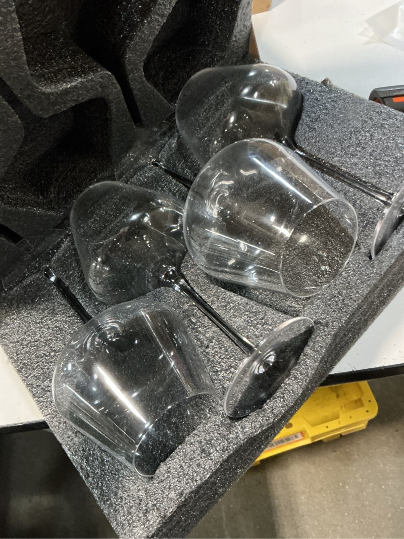 Condition photo showing Good Condition for jbho set of 4-21 ounce hand blown italian style crystal burgundy wine glasses - lead-free premium crystal clear glass - gift-box for any occasion 4 wine glasses