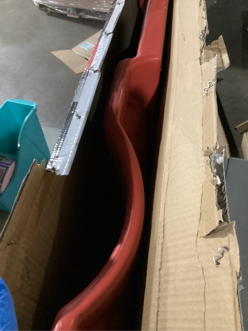 Condition photo showing As Is for BIG RED TRP6240 Torin Blow Molded Plastic Rolling Garage/Shop Creeper: 40" Mechanic Cart with Padded Headrest, Dual Tool Trays and 6 Casters, Red Red Rolling Creeper