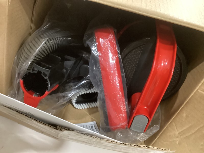 Condition photo showing As Is for bissell cleanview compact upright vacuum, fits in dorm rooms & apartments, lightweight with powerful suction and removable extension wand, 3508