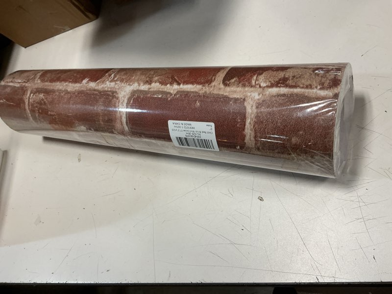 Condition photo showing Good Condition for cax brick peel and stick wallpaper red brick wallpaper 17.5''x1200'' textured bricky contact paper self-adhesive removable faux peel and stick wallpaper for fireplace kitchen home decoration vinyl 17.5" x 1200" red