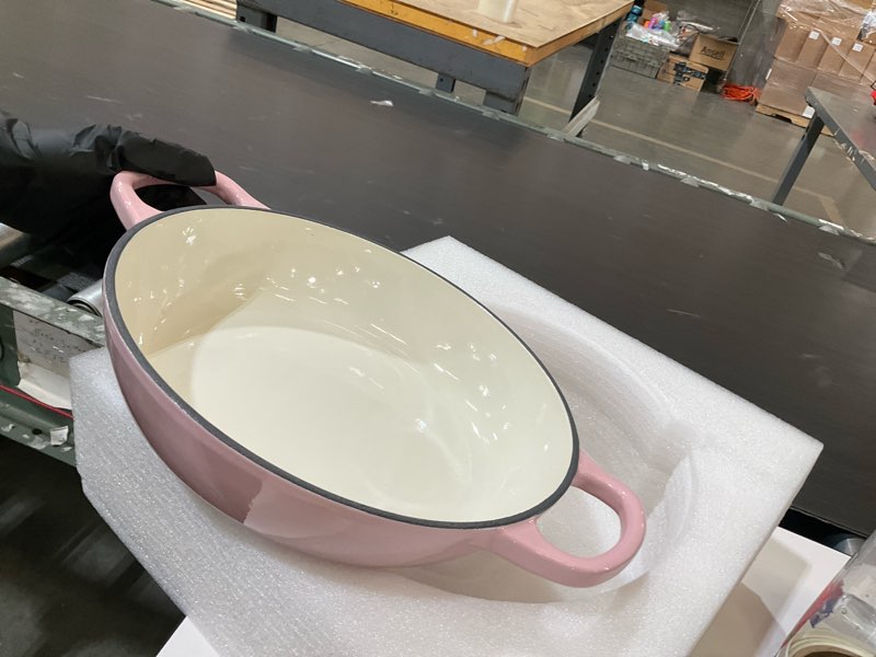 Condition photo showing As Is for dvk dutch oven pot with lid for sourdough bread baking enameled 6 qt cast iron dutch oven for resist