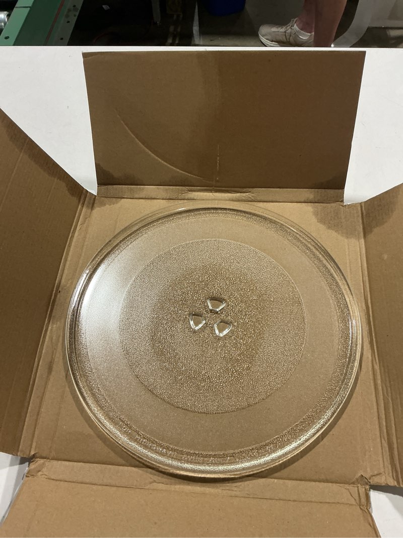 Condition photo showing Good Condition for 12.75" microwave plate replacement 12 3/4 inch universal microwave glass turntable compatible with whirlpool/lg/panasonic/kenmore/maytag/frigidaire/amana/hamilton beach/oster 12.75inch