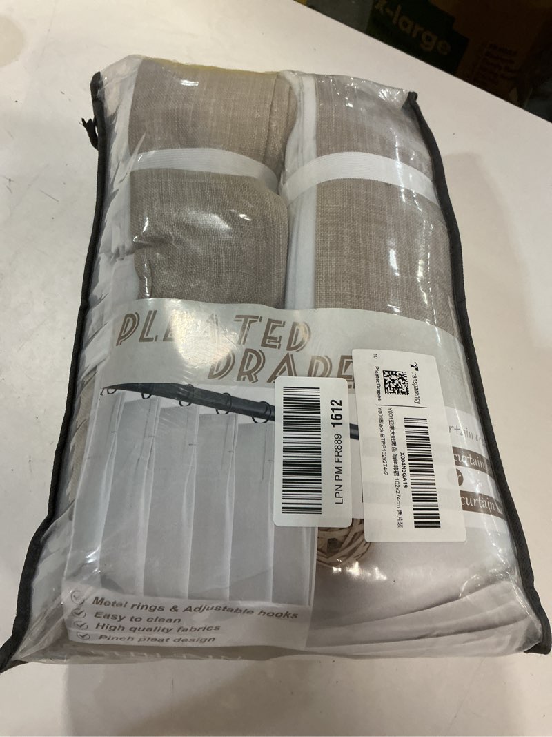 Condition photo showing New/Like New for Beige Pleated Drapes 102x274cm (similar to stock photo)