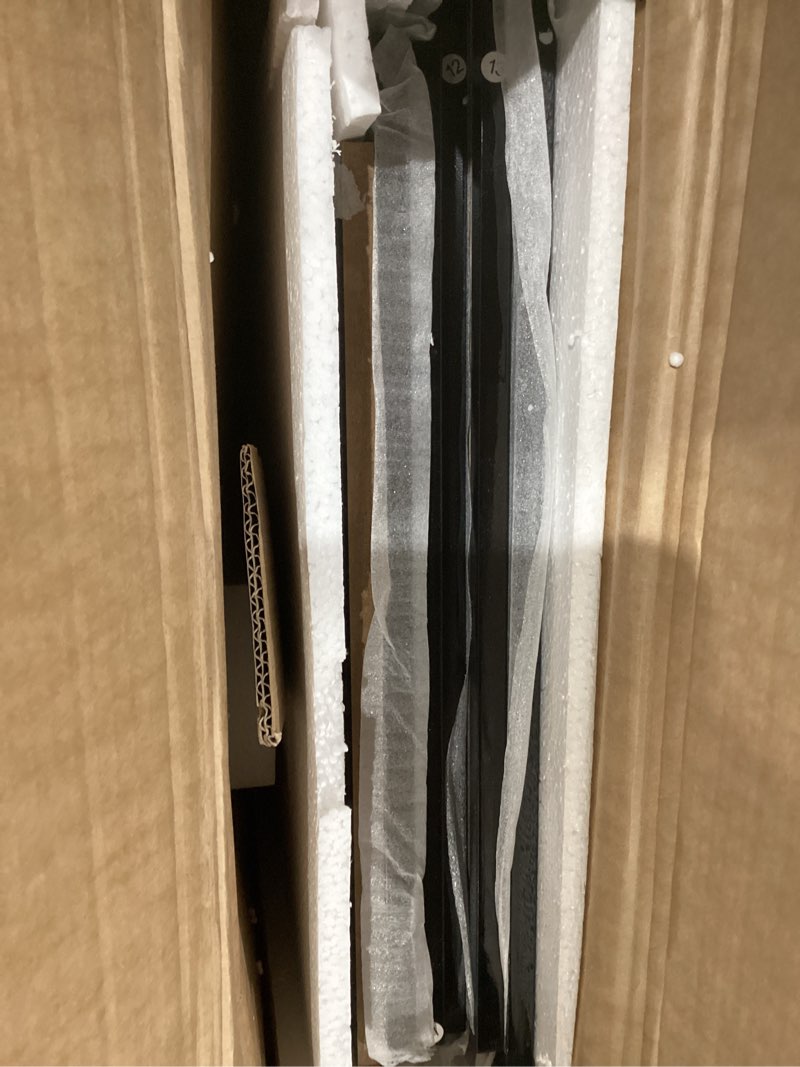 Condition photo showing As Is for ChooChoo LED Nightstand with Charging Station,Smart Night Stand with Sliding Top Storage, 2-Drawers High Gloss Bedside Table, Modern End Table for Bedroom,Black Black 1 Pack