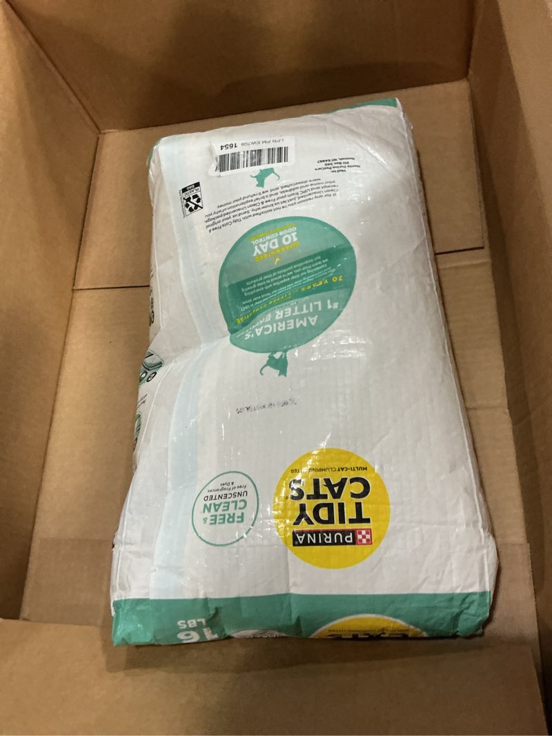 Condition photo showing New/Like New for purina tidy cats clumping cat litter odor control, free and clean unscented multi cat litter - 16 lb. bag 16 pound (pack of 1)