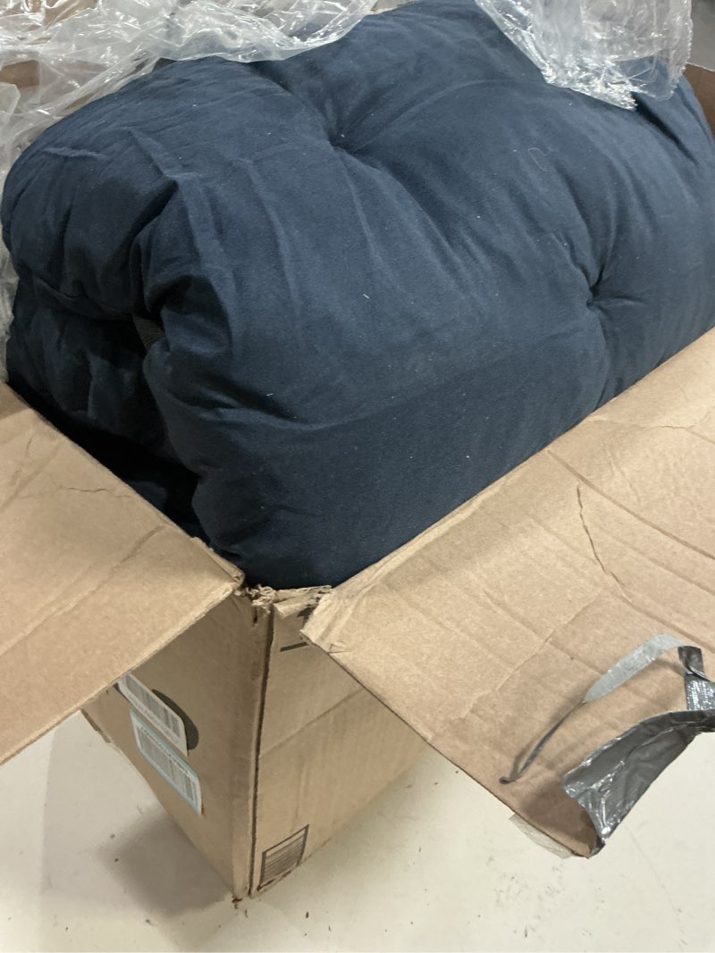 Condition photo showing Good Condition for drydiet 4 set outdoor high back chair cushions 47 x 20 inch rocking chair cushions waterproof fade resistant comfort replacement seat pads with ties for patio lawn yard porch home office(navy blue)