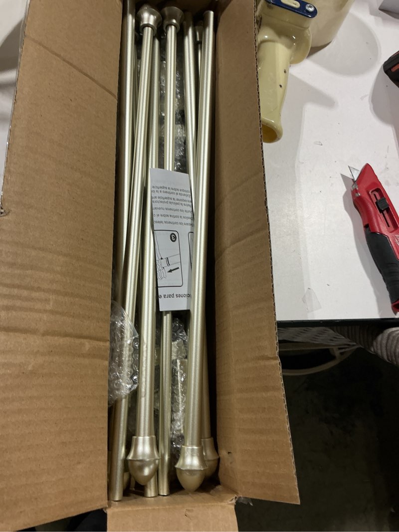 Condition photo showing Good Condition for magnetic curtain rods for metal doors?no tools required,multi-use adjustable appliance for windows iron steel places?16-28 inch?4 pack,nickel nickel 16-28 inch | 4 pack
