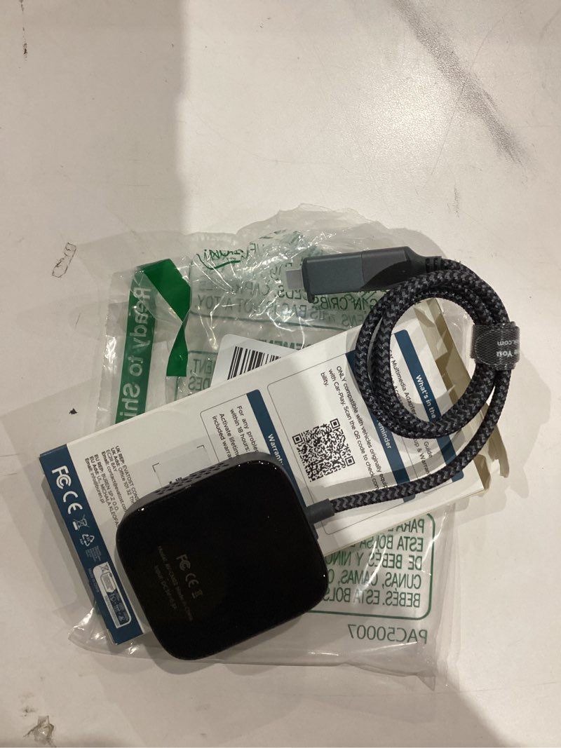 Condition photo showing Good Condition for 3-in-1 Wireless CarPlay Adapter 2026, Android Auto & Car Play Converter with HDMI Input for Fire TV Stick, Screen Mirroring & Streaming for Netflix/YouTube, Metal&Glass Case, Fit for 2016+ Cars -Black