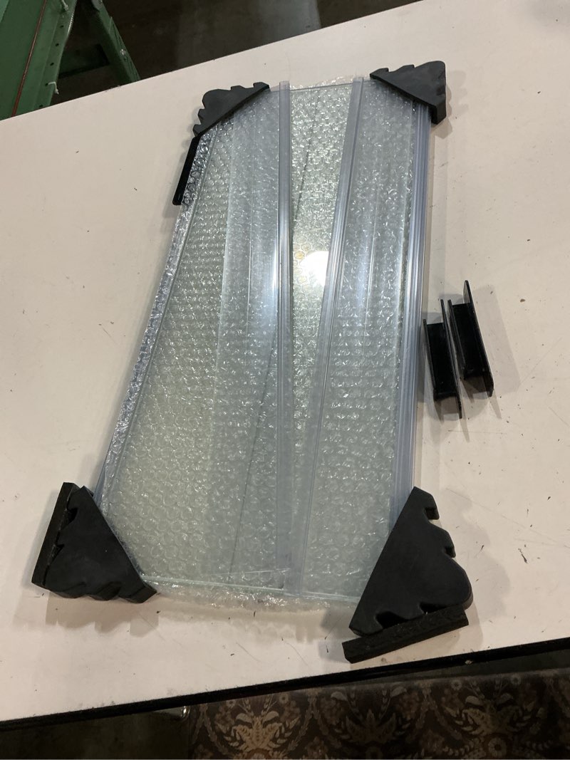 Condition photo showing As Is for 2pcs set 22.08x16.57x0.16in?each piece? clear tempered glass canopy | 75/90/110 gallon aquarium fish tank hoods for aqueon