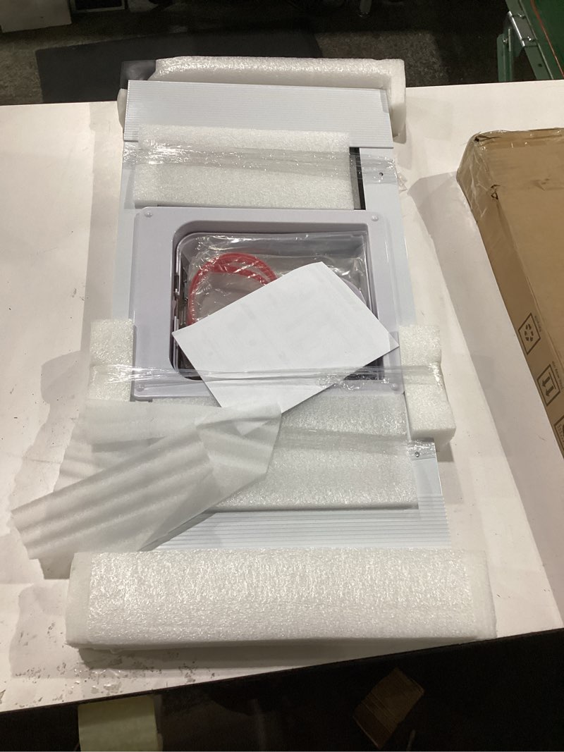 Condition photo showing New/Like New for aluminum frame cat door for window with magnetic auto closure, adjustable width quick-fit pet door for window insert, suitable for most medium cats & small dogs (m: 28''-32'') m: 27''-32''
