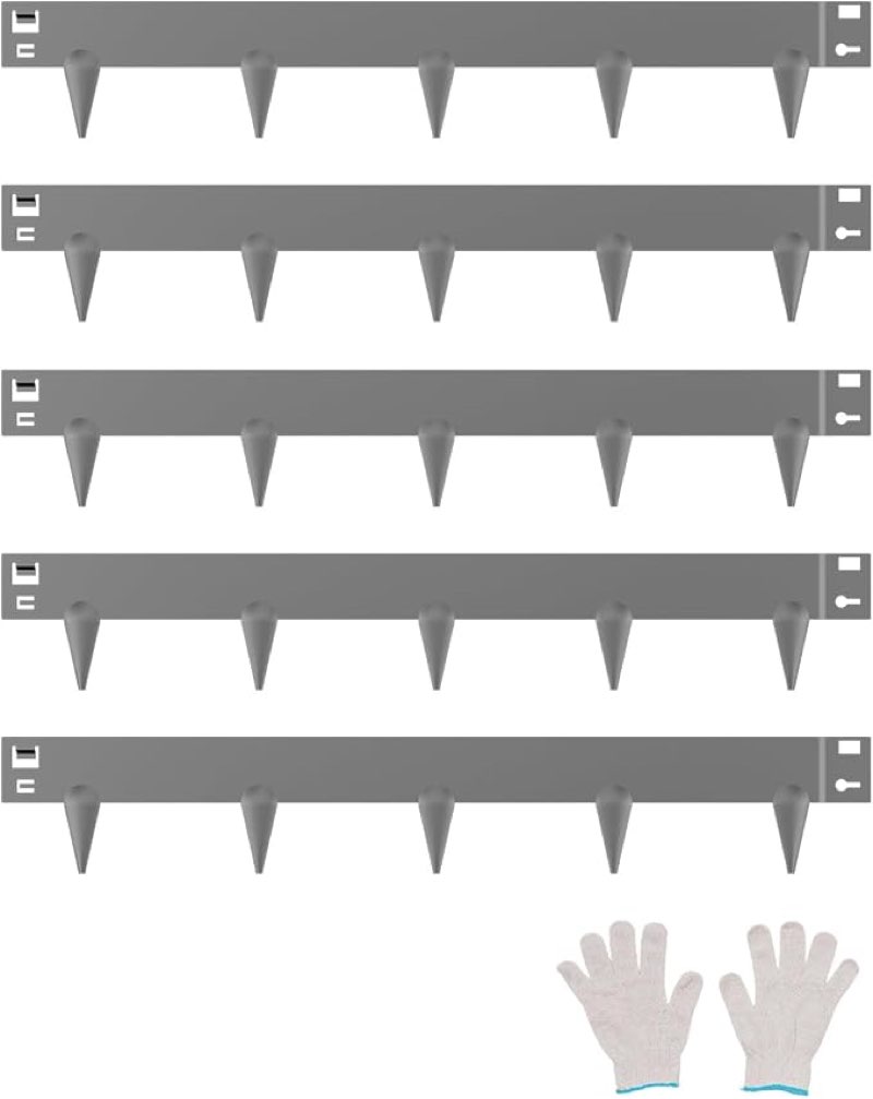 VEVOR Steel Landscape Edging, 5 Packs 39 x 3 in Rust-Resistant Metal Landscape Edging, Bendable Garden Edging Border, Heavy Duty Lawn Edging, Easy-to-Install, Flower Bed Yard Pathway Divider Dark Gray