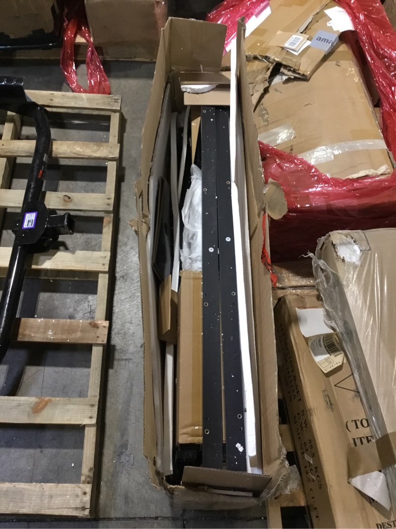 Condition photo showing As Is for Rolanstar Fireplace TV Stand with Led Lights and Power Outlets, Entertainment Center with Electric Fireplace, Swivel TV Stand Mount for 45/55/60/65 inch TVs, Height Adjustable TV Console, Black