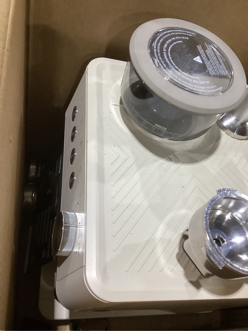 Condition photo showing As Is for 20 Bar Espresso Machine with Built-in Anti-Clog Coffee Grinder, Expresso Coffee Machines with Milk Steam Wand/Frother/Tamping Tools,Espresso Maker with Grinder for Lattes-White
