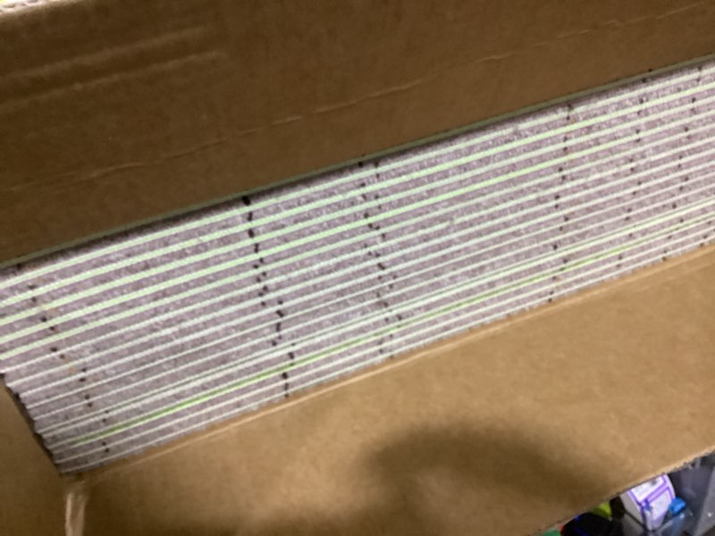 Condition photo showing New/Like New for 32 carpets 20x20 inch square carpet tiles, reusable, non slip, seamless tiles, suitable for indoor and outdoor use in bedrooms, living rooms, offices, etc., easy to diy(khaki stripe-09) khaki stripe-09 32