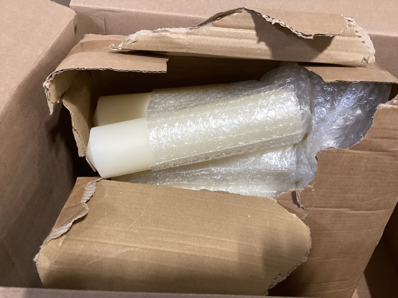 Condition photo showing Good Condition for mtlee 36 pcs pillar candles bulk set of 3 long burning wax pillar candles 2 in x 3, 6, 8 inch dripless unscented smokeless for wedding party spa lantern fireplace home(ivory white)