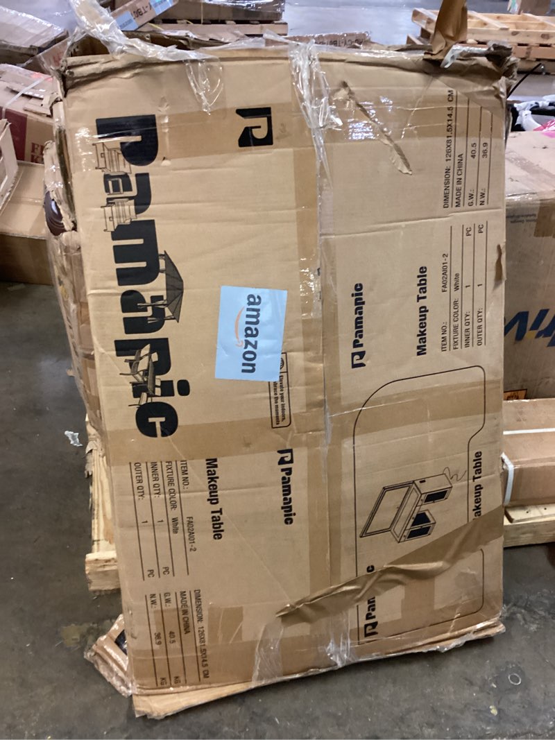 Condition photo showing As Is for Pamapic Makeup Vanity with Crystal Knobs Cancel(incomplete)